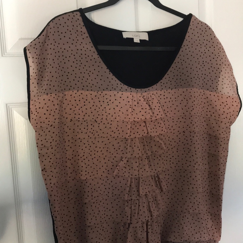 Loft Polka Dot Chiffon Top
